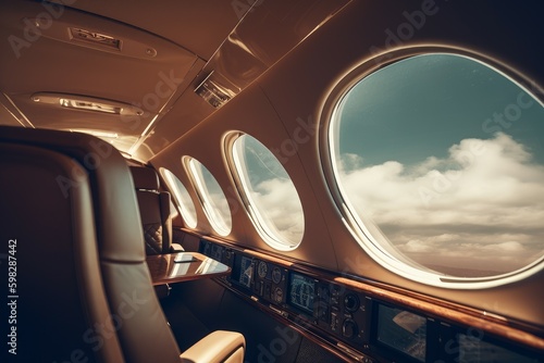 Modern business jet. Generate AI © nsit0108