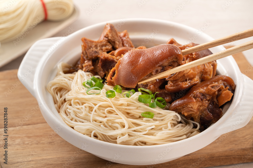 Taiwanese traditional food pork knuckle with vermicelli. Taiwanese traditional food pork knuckle with vermicelli.
