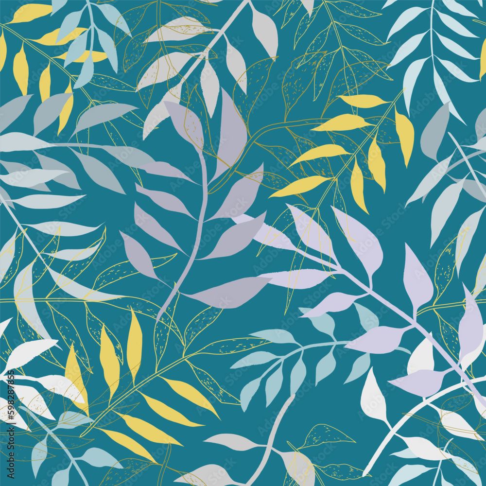 Elegant seamless pattern of branches with leaves. Elegant seamless pattern of branches with leaves.