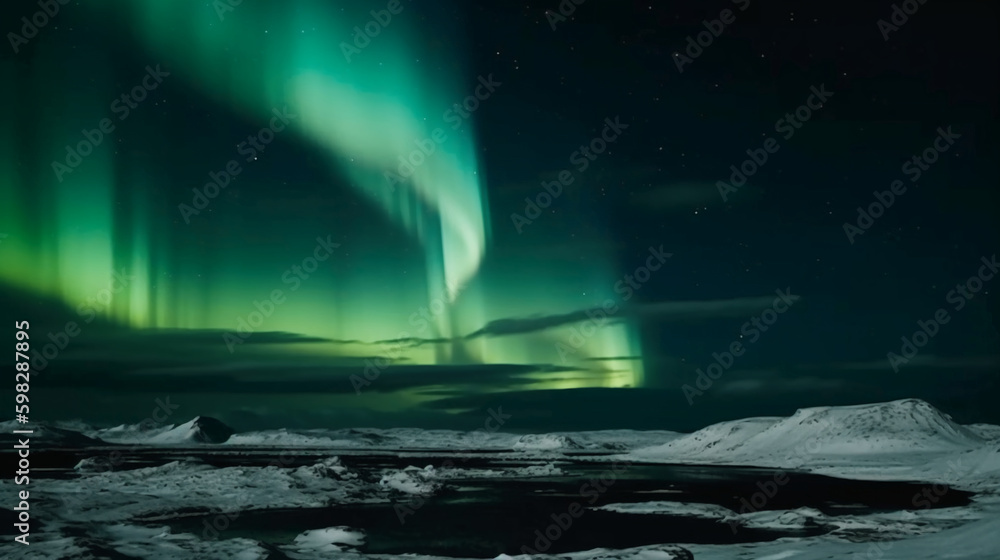 photo of aurora in the north pole. AI generative photo of aurora in the north pole. AI generative