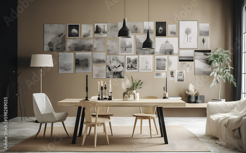 Textured Photo Gallery Wall with Cardboard and Haptic Surface