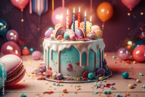Party birthday cake. Generate Ai