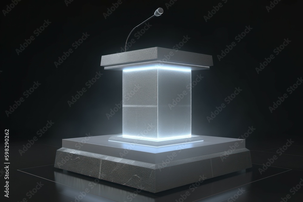 Fototapeta premium Podium speaker speech. Generate Ai