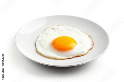 Plate delicious fried egg cuisine. Generate Ai