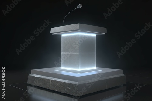 Podium speaker speech. Generate Ai