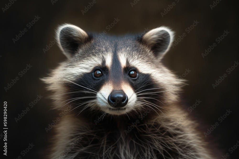 Raccoon animal baby. Generate Ai