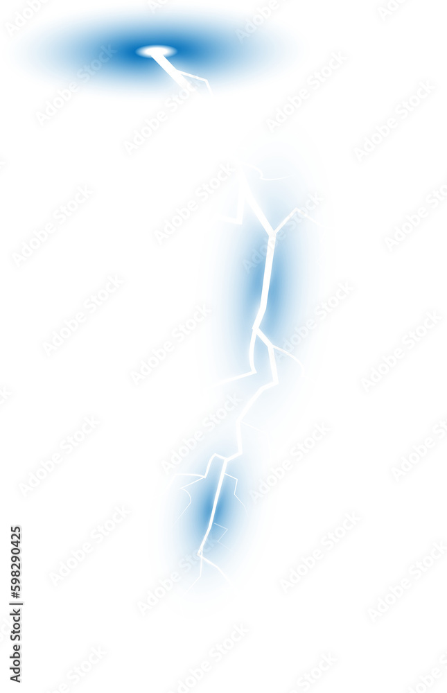 Obraz premium Blue Thunderstorm with lightning and clouds. Discharge electrical current. Charge current. natural phenomena. PNG.