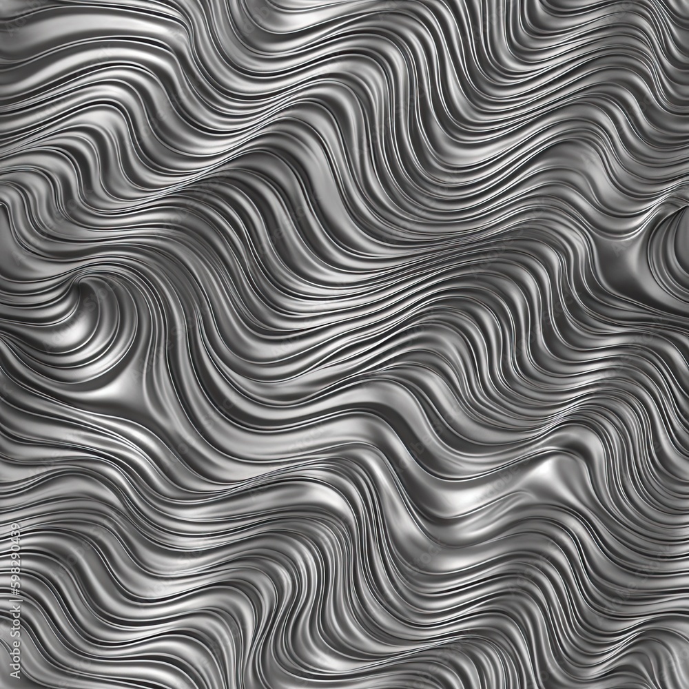 Metallic Waves - This is a repeating pattern which can be tiled and used to make large format prints. (Generative AI) Metallic Waves - This is a repeating pattern which can be tiled and used to make large format prints. (Generative AI)