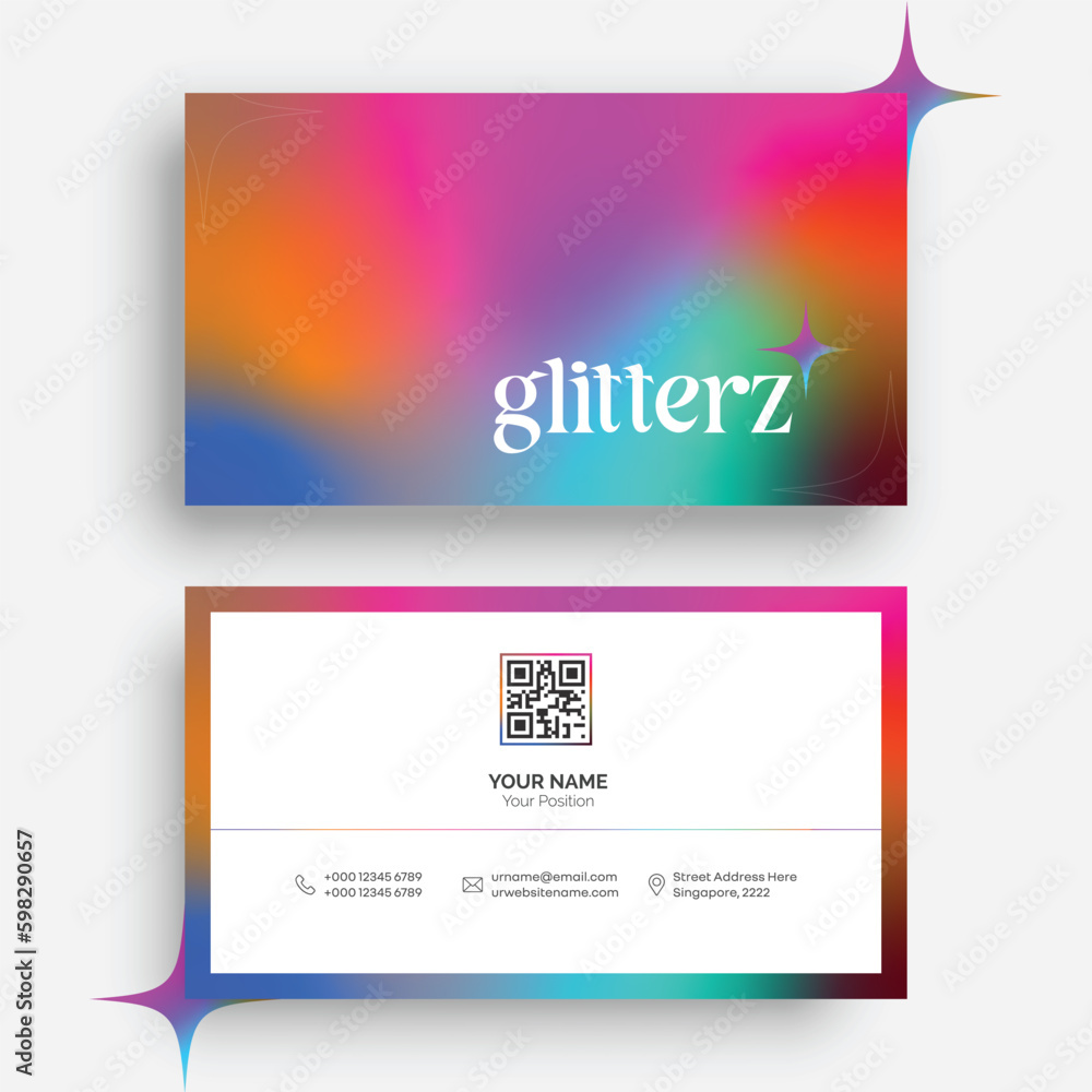 Double-sided Creative Vector business card mockup 
