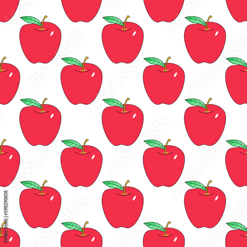 Apples seamless pattern. Funny image to decorate.