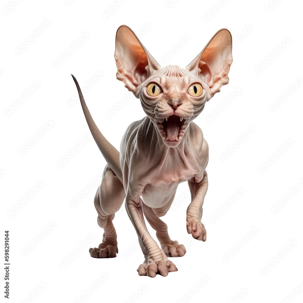 sphynx angry isolated on white background