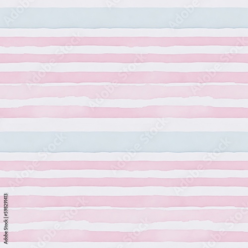 Seamless pattern of pastel rainbow colored horizontal watercolor stripes