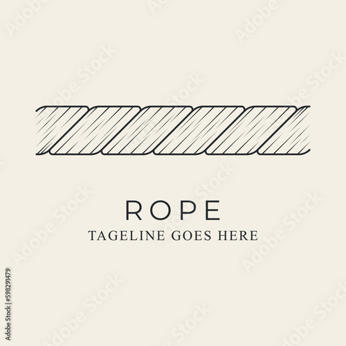 rope line art logo design vector illustration.