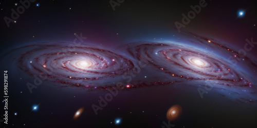 outer space-themed background with a detailed depiction of a galaxy. Generative AI