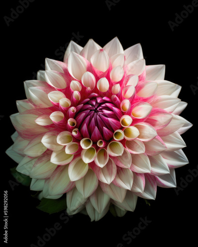 pink dahlia isolated on black