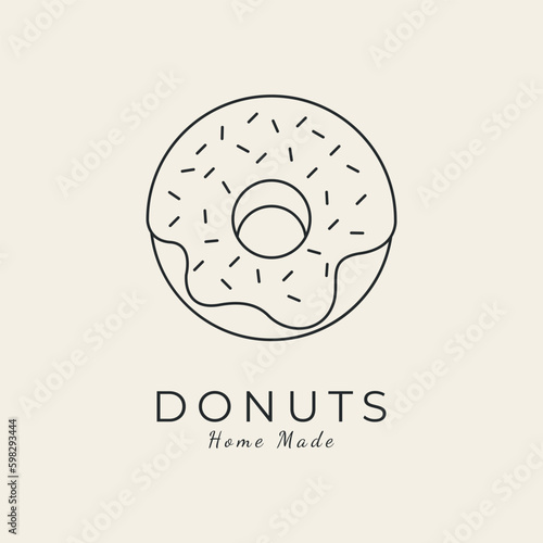 donuts line art logo design vector illustration.