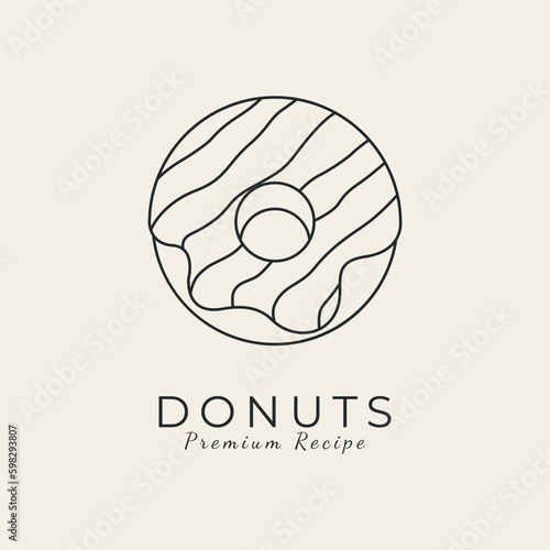 donuts line art logo design vector illustration.