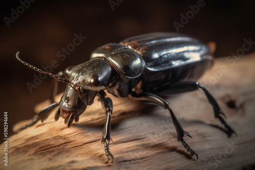 a beetle on a wood