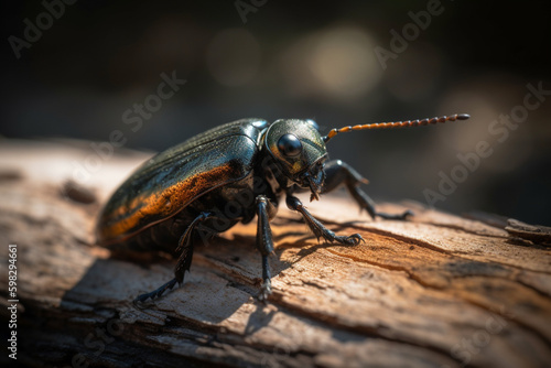 a beetle on a wood