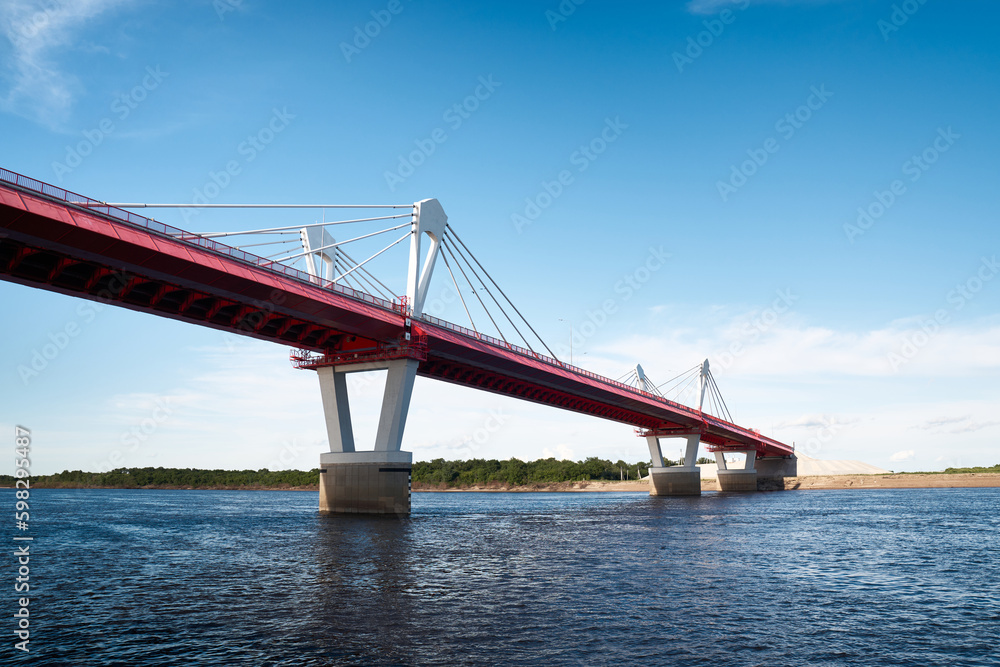 International bridge trough Amur river between Russia and China. International bridge trough Amur river between Russia and China.