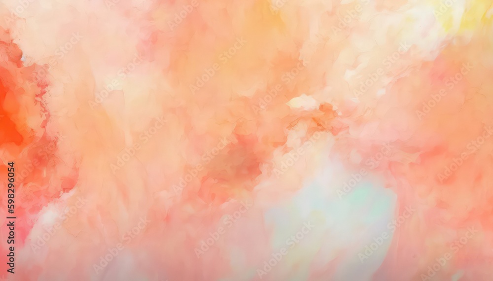 White and orange abstract watercolor background. Generative AI.