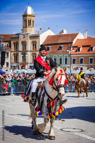 Brasov, Romania. Junii Brasovului or Parada Junilor, the most popular event in the city.