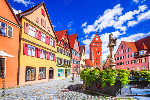 Dinkelsbuhl, Germany. Romantic Road, scenic route through Bavaria, with picturesque villages and castles.