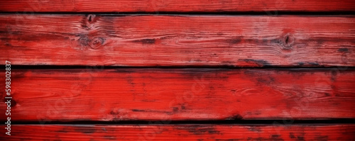 Red wooden planks. Wood texture. Old vintage and natural pattern design. Empty space for wallpaper or banner. Grungy carpentry look with rustic details. Backdrop for holiday or artisan. Generative AI.