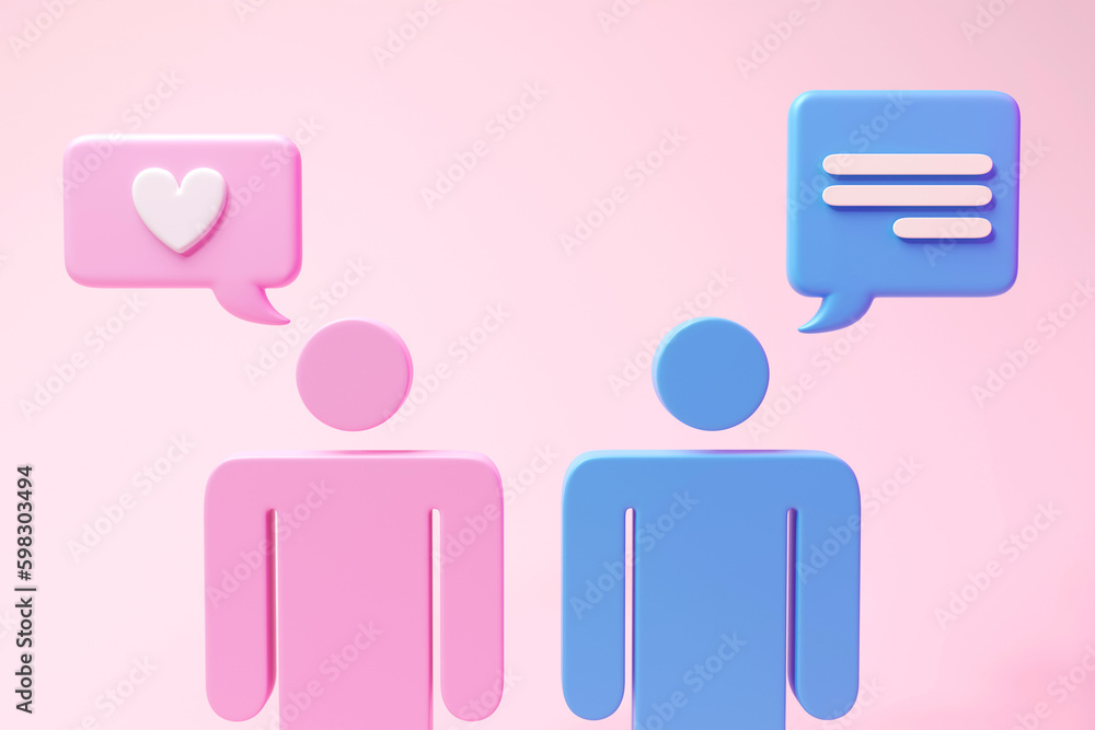people chatting love 3d render people chatting love 3d render