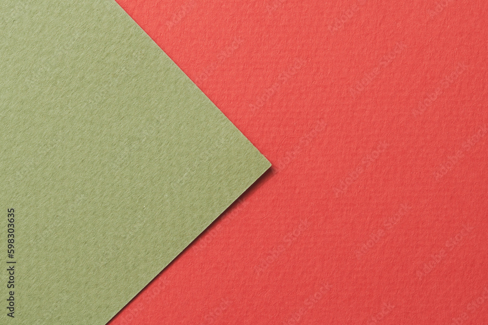 Rough kraft paper background, paper texture red green colors. Mockup with copy space for text Rough kraft paper background, paper texture red green colors. Mockup with copy space for text