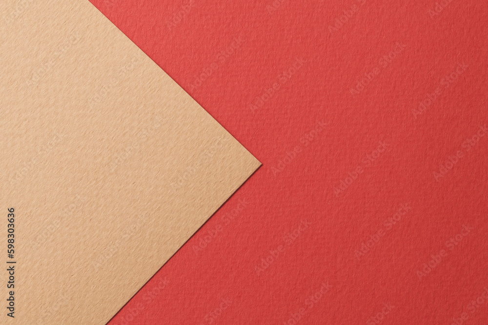 Rough kraft paper background, paper texture red beige colors. Mockup with copy space for text Rough kraft paper background, paper texture red beige colors. Mockup with copy space for text
