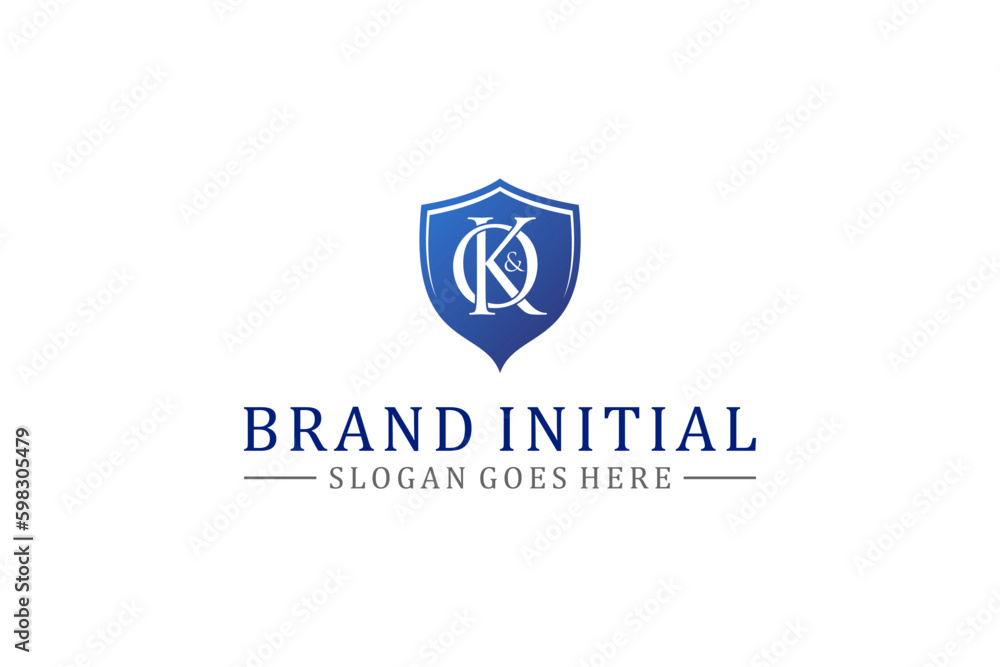 Shield logo K initial letter illustration Shield logo K initial letter illustration