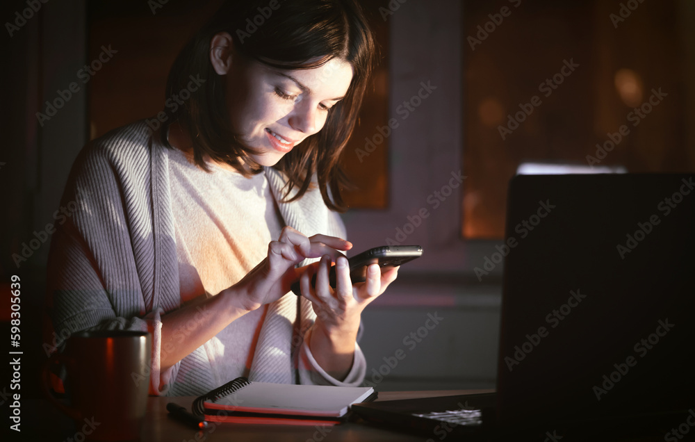 Girl is working on a laptop at home at night. Girl is working on a laptop at home at night.