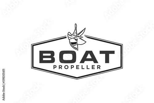 Boat screw propeller logo design ship yacht maritime photo