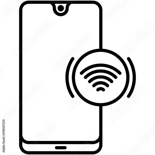 NFC Icon. Wireless Payment Symbol. Line Icon Vector Stock 