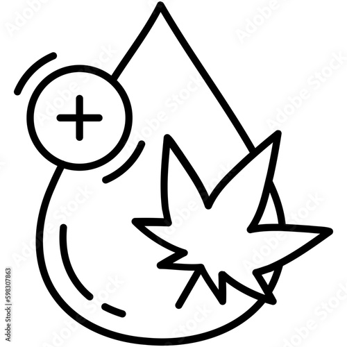 cbd oil icon. tincture cannabis oil symbol. line icon vector stock
