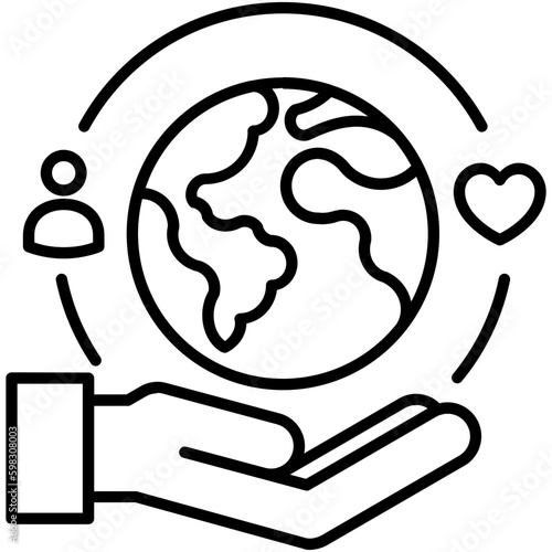 csr icon. life give back symbol. line icon vector stock