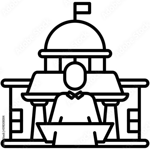 politics icon. government public election symbol. line icon vector stock