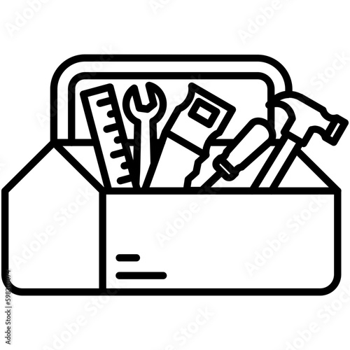 carpenter icon. hammer tool building symbol. line icon vector stock
