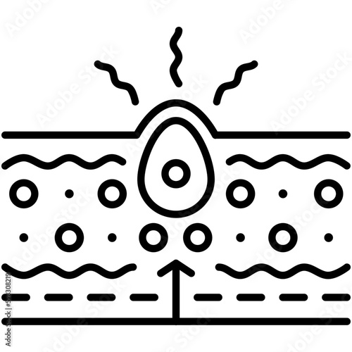Acne pore Icon. Skin Inflammation Dermatology Symbol. Line Icon Vector Stock 