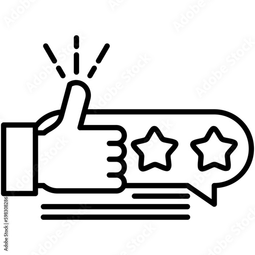 Review Icon. Customer Satisfaction Check Symbol. Line Icon Vector Stock 