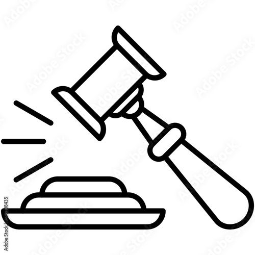 Auction Icon. Bid Deal Act Symbol. Line Icon Vector Stock 