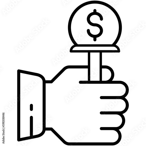 Bid Icon. Auction Act Symbol. Line Icon Vector Stock 