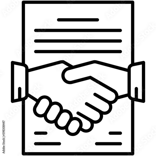 Deal Icon. Auction Act Symbol. Line Icon Vector Stock 