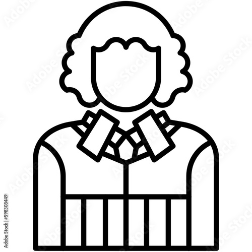 Judge Icon. Auction Act Symbol. Line Icon Vector Stock 