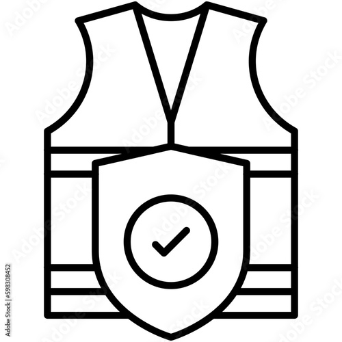 safety icon. secure work accident symbol. line icon vector stock