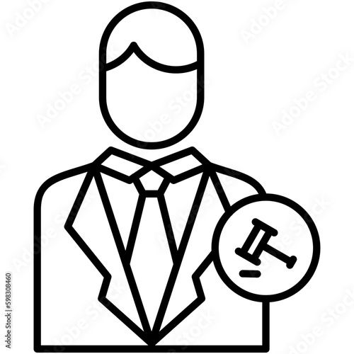 Auctioneer Icon. Auction Act Symbol. Line Icon Vector Stock 
