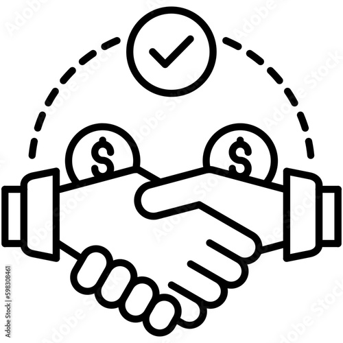 Deal Icon. Auction Act Symbol. Line Icon Vector Stock 