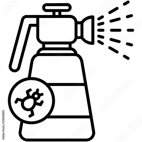 Pesticide Icon. Plant Gardening Agriculture Symbol. Line Icon Vector Stock 