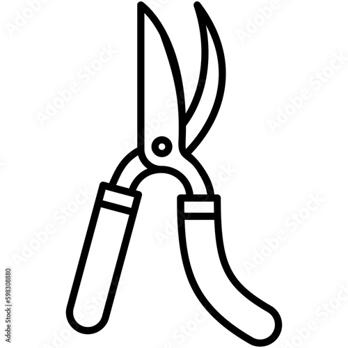 shears icon. plant gardening agriculture symbol. line icon vector stock